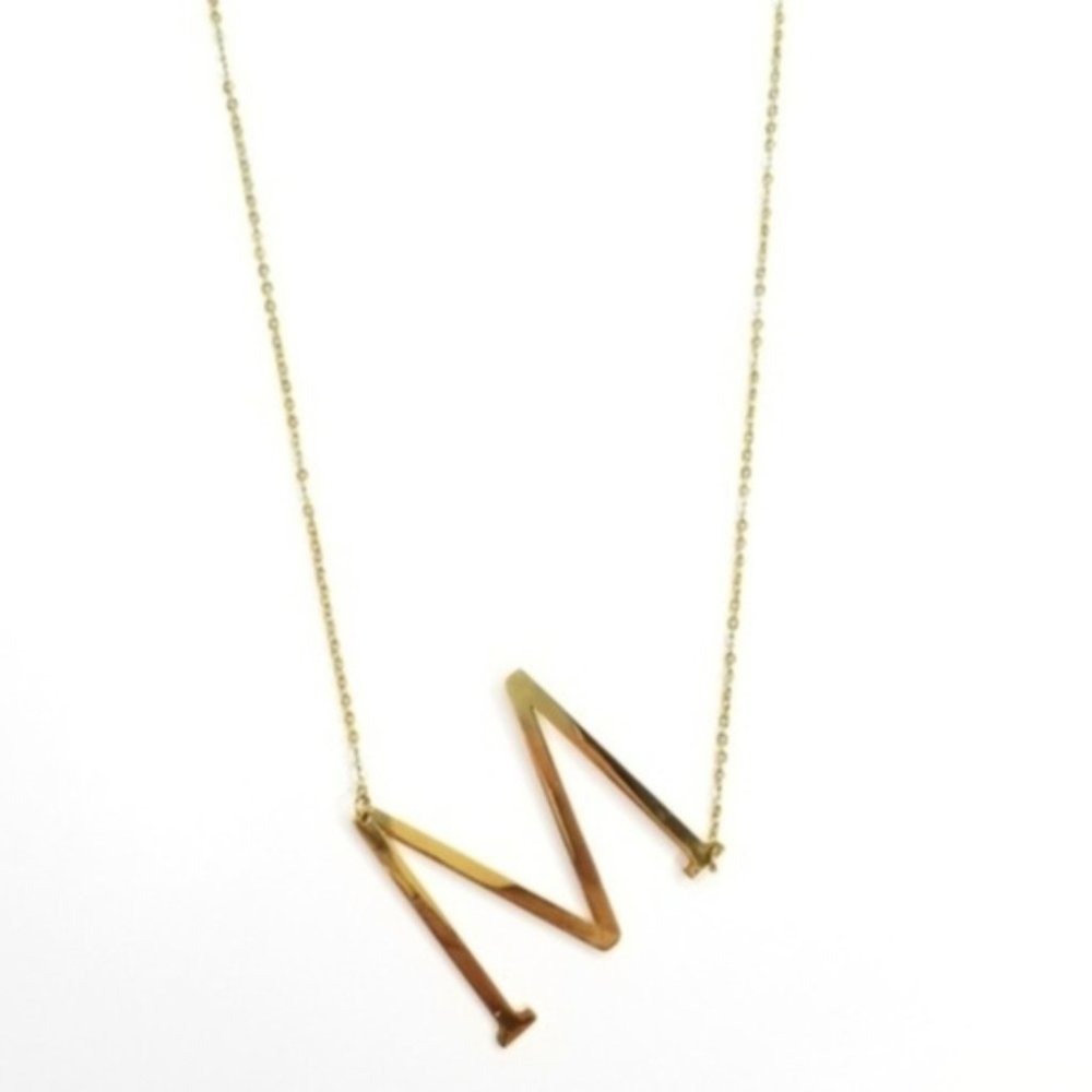 Initial Necklace Letter M